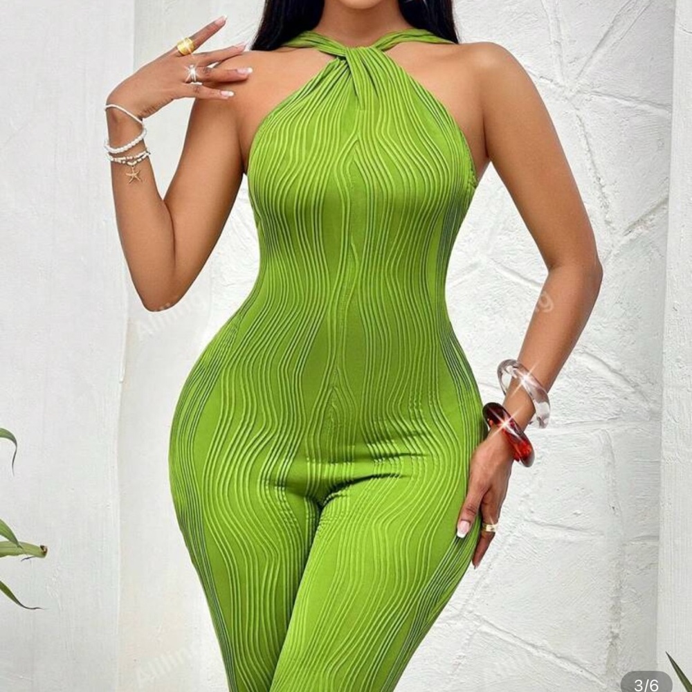 Green Halter Jumpsuit
